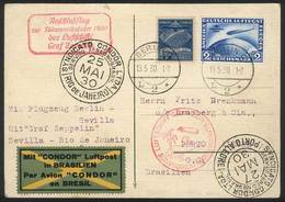 GERMANY: Berlin (19/MAY/1930) - Porto Alegre (27/MAY): Postcard Franked With German Stamp Of 2RM. Blue Of Südamerika Fah - Otros & Sin Clasificación