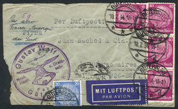 GERMANY: Cover Sent To Argentina By AIR FRANCE On 10/JUL/1934, Franked With 1.85 Mk., With Paris Transit Backstamp, Inte - Other & Unclassified