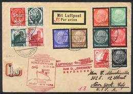 GERMANY: 20/SEP/1934: Cover Carried By Steamship Bremen, And Catapulted To New York, Very Fine Quality! - Autres & Non Classés