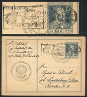 GERMANY: 12Pf. Postal Card Used On 22/JUN/1947, With Nice Postmark Of Halle Topic INSECTS (beetle), VF Quality! - Andere & Zonder Classificatie