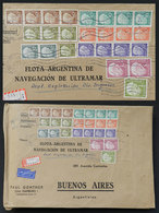 GERMANY: Large Cover Sent By Registered Air Post To Argentina On 8/MAR/1958, With Colorful Postage Of DM 21.60 (8 Differ - Sonstige & Ohne Zuordnung
