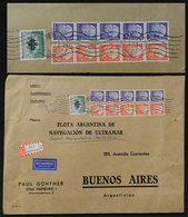 GERMANY: Large Registered Air Mail Cover Sent To Argentina On 25/SE/1958, Franked With DM 7.60, Excellent Quality! - Sonstige & Ohne Zuordnung