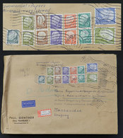 GERMANY: Large Cover Sent By Registered Air Post To Uruguay On 13/SE/1958, With Colorful Postage Of DM 10.30 (8 Differen - Otros & Sin Clasificación