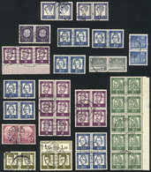 GERMANY: Lot Of Used PAIRS And BLOCKS, From Sheets And Not Coils, Michel Catalog Value Euros 950+, Very Fine Quality, Go - Altri & Non Classificati