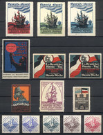 GERMANY: SHIPS, SAILING BOATS, Etc.: 14 Old Interesting Cinderellas, Fine To Very Fine Quality! - Other & Unclassified