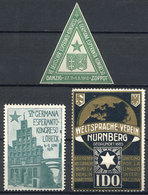 GERMANY: ESPERANTO: 3 Old Interesting Cinderellas, Fine To Very Fine Quality! - Other & Unclassified