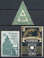 GERMANY: ESPERANTO: 3 Old Interesting Cinderellas, Fine To Very Fine Quality! - Altri & Non Classificati