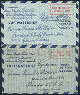 WEST GERMANY: 2 Aerograms Of 60Pf. And 100Pf. Sent To Argentina In 1948 And 1949, With Minor Defect In The Back Flap (2  - Briefe U. Dokumente
