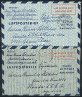 WEST GERMANY: 2 Aerograms Of 60Pf. And 100Pf. Sent To Argentina In 1948 And 1949, With Minor Defect In The Back Flap (2  - Storia Postale