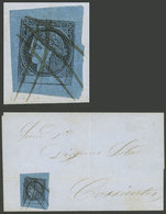 ARGENTINA: GJ.3, Type 3, Franking An Undated Folded Cover Sent To Corrientes, With Very Attractive Pen Cancel, VF Qualit - Corrientes (1856-1880)