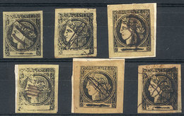 ARGENTINA: GJ.6, Yellow And Lemon Yellow, 6 Examples With Varied Pen Cancels, VF Quality And Very Interesting! - Corrientes (1856-1880)