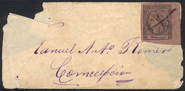 ARGENTINA: GJ.13, Dull Rose, Beautiful Example On Almost Complete Cover Sent To Concepción, With Attractive Pen Cancel,  - Corrientes (1856-1880)