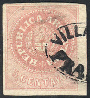 ARGENTINA: GJ.10, With Oval VILLA NUEVA - FRANCA Cancel, Tiny Thin On Back, Superb Front, Extremely Rare! - Unused Stamps
