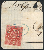 ARGENTINA: GJ.15, Beautiful Example In Bright Red, On Fragment With CONCORDIA Cancel, Excellent! - Unused Stamps