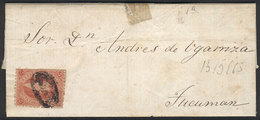 ARGENTINA: GJ.20, 3rd Printing, Franking An Entire Letter Sent From Salta To Buenos Aires On 15/MAY/1865, With Small Ova - Usati