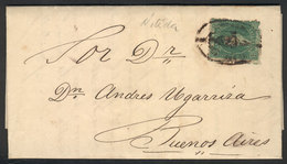 ARGENTINA: GJ.23, 10c. Worn Impression (minor Defect), Franking An Entire Letter Sent From Salta To Buenos Aires On 11/F - Used Stamps