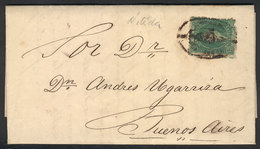 ARGENTINA: GJ.23, 10c. Worn Impression (minor Defect), Franking An Entire Letter Sent From Salta To Buenos Aires On 11/F - Oblitérés