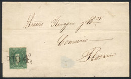ARGENTINA: GJ.23, 10c. Worn Impression, On Folded Cover Dated 18/FE/1865, With Straightline "RIO 4º" Cancel, Excellent Q - Usados