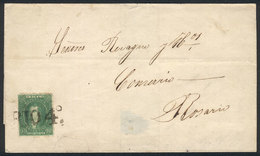 ARGENTINA: GJ.23, 10c. Worn Impression, On Folded Cover Dated 18/FE/1865, With Straightline "RIO 4º" Cancel, Excellent Q - Oblitérés