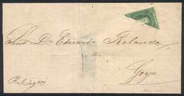 ARGENTINA: GJ.23BI, 10c. Bisect Franking A Folded Cover Sent To Goya, Pen Cancelled On Arrival, VF Quality And Very Rare - Gebruikt
