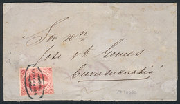 ARGENTINA: GJ.32, 7th Printing Imperforate, On Complete Folded Letter Dated 29/DE/1867, To Curuzú Cuatiá, With Black Ell - Gebruikt