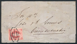 ARGENTINA: GJ.32, 7th Printing Imperforate, On Complete Folded Letter Dated 29/DE/1867, To Curuzú Cuatiá, With Black Ell - Gebraucht