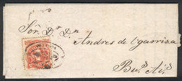 ARGENTINA: GJ.37, 5c. Rivadavia With Groundwork Of Horiz Lines, Franking An Entire Letter From Salta To Buenos Aires On  - Otros & Sin Clasificación