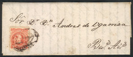 ARGENTINA: GJ.37, 5c. Rivadavia With Groundwork Of Horiz Lines, Franking An Entire Letter From Salta To Buenos Aires On  - Otros & Sin Clasificación