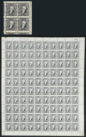 ARGENTINA: GJ.114A, 1889 Posadas 60c. Black-gray, COMPLETE SHEET Of 100 Stamps, MNH (about 20 With Small Stain Spots On  - Andere & Zonder Classificatie