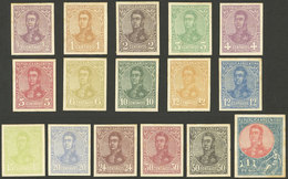 ARGENTINA: GJ.275/299 (not Consecutive), 1908 San Martín In Oval, Cmpl. Set Of 16 COLOR PROOFS In The Issued Colors (or  - Other & Unclassified