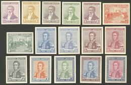ARGENTINA: GJ.396/422 (not Consecutive), 1916 Centenary Of Independence, Cmpl. Set Of 16 COLOR PROOFS In The Issued Colo - Other & Unclassified
