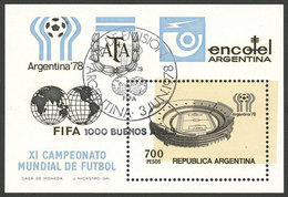 ARGENTINA: GJ.HB 27, 1978 Football World Cup With VARIETY "very Shifted Beige Color", With First Day Postmark, VF Qualit - Other & Unclassified