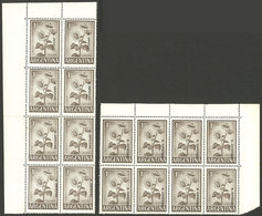 ARGENTINA: GJ.740, Block Of 8 With OFF-CENTER OVERPRINT Diagonally (in The Top Stamps It Is More Centered, And Then It G - Dienstmarken