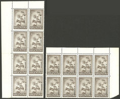 ARGENTINA: GJ.740, Block Of 8 With OFF-CENTER OVERPRINT Diagonally (in The Top Stamps It Is More Centered, And Then It G - Oficiales