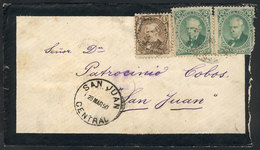 ARGENTINA: Mourning Cover Sent From Buenos Aires (Sucursal Flores) To San Juan On 23/MAR/1890, Franked With Nice Combina - Other & Unclassified