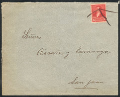 ARGENTINA: Cover Franked By GJ.141 With Very Rare Pen Cancel Of JACHAL (and Rectangular Backstamp Of That Town), Sent To - Other & Unclassified