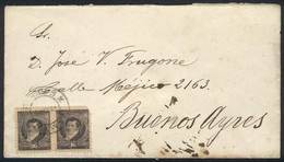 ARGENTINA: Cover Franked By GJ.181 Pair, Sent By Registered And Express Mail From LAMARQUE (Entre Ríos) To Buenos Aires  - Other & Unclassified