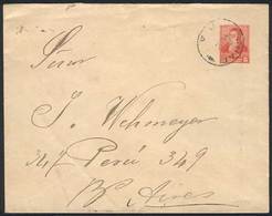 ARGENTINA: 5c. PS Cover Sent To Buenos Aires On 31/MAR/1898, With The Rare Cancel Of CHAS (B.Aires), VF! - Altri & Non Classificati