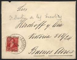 ARGENTINA: Cover Franked By GJ.178 Sent From SAN MARTÍN DE LAS ESCOBAS (Santa Fe) To Buenos Aires On 1/OC/1898, VF! - Other & Unclassified
