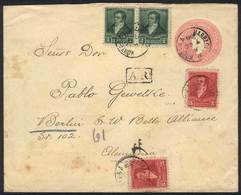 ARGENTINA: 5c. PS Cover + GJ.176 Pair + 178 X2, Sent To Germany With AR, Cancelled BARRACAS AL NORTE 7/OC/1898, VF, Inte - Other & Unclassified