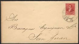 ARGENTINA: Cover Sent To San Juan On 23/OC/1898 Franked With 5c., With Double Circle Cancel Of "PLAZA CONSTITUCIÓN", Exc - Andere & Zonder Classificatie