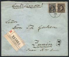 ARGENTINA: Registered Cover Franked By GJ.181 + 182 (total 40c.), Sent With AR From Buenos Aires To Junín On 23/OC/1900, - Other & Unclassified