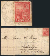 ARGENTINA: Front Of A Lettersheet (memorandum) Sent From Est. Clason (Santa Fe) To Pehuajó On 28/JA/1901, Franked With 5 - Other & Unclassified
