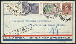 ARGENTINA: 11/OC/1929 Buenos Aires - France: Registered Airmail Cover Franked With 1.68P. (one Stamp With Broken Corner) - Andere & Zonder Classificatie