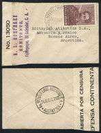 ARGENTINA: Cover Sent From EL SALVADOR To Buenos Aires, Dispatched With Argentina Postage (5c. Estrada) On 29/AP/1943 Wi - Otros & Sin Clasificación