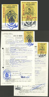 ARGENTINA: Federal Police: 2 Revenue Stamps Of $a24 And $a50 On Collision Reports, Years 1984/5, Rare! - Andere & Zonder Classificatie