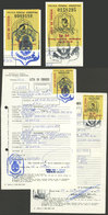 ARGENTINA: Federal Police: 2 Revenue Stamps Of $a24 And $a50 On Collision Reports, Years 1984/5, Rare! - Other & Unclassified