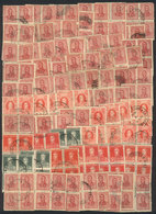 ARGENTINA: About 100 Used Blocks Of 4 Of Old Stamps, Unchecked, Perfect Lot To Look For Varieties And Interesting Postma - Andere & Zonder Classificatie