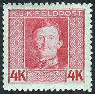 AUSTRIA: Sc.M67a, 1917/8 4K. Perf 11½, Lightly Hinged, VF Quality! - Andere & Zonder Classificatie