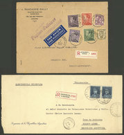BELGIUM: 2 Registered Covers Sent To Argentina In 1932 And 1939, Nice Frankings! - Sonstige & Ohne Zuordnung